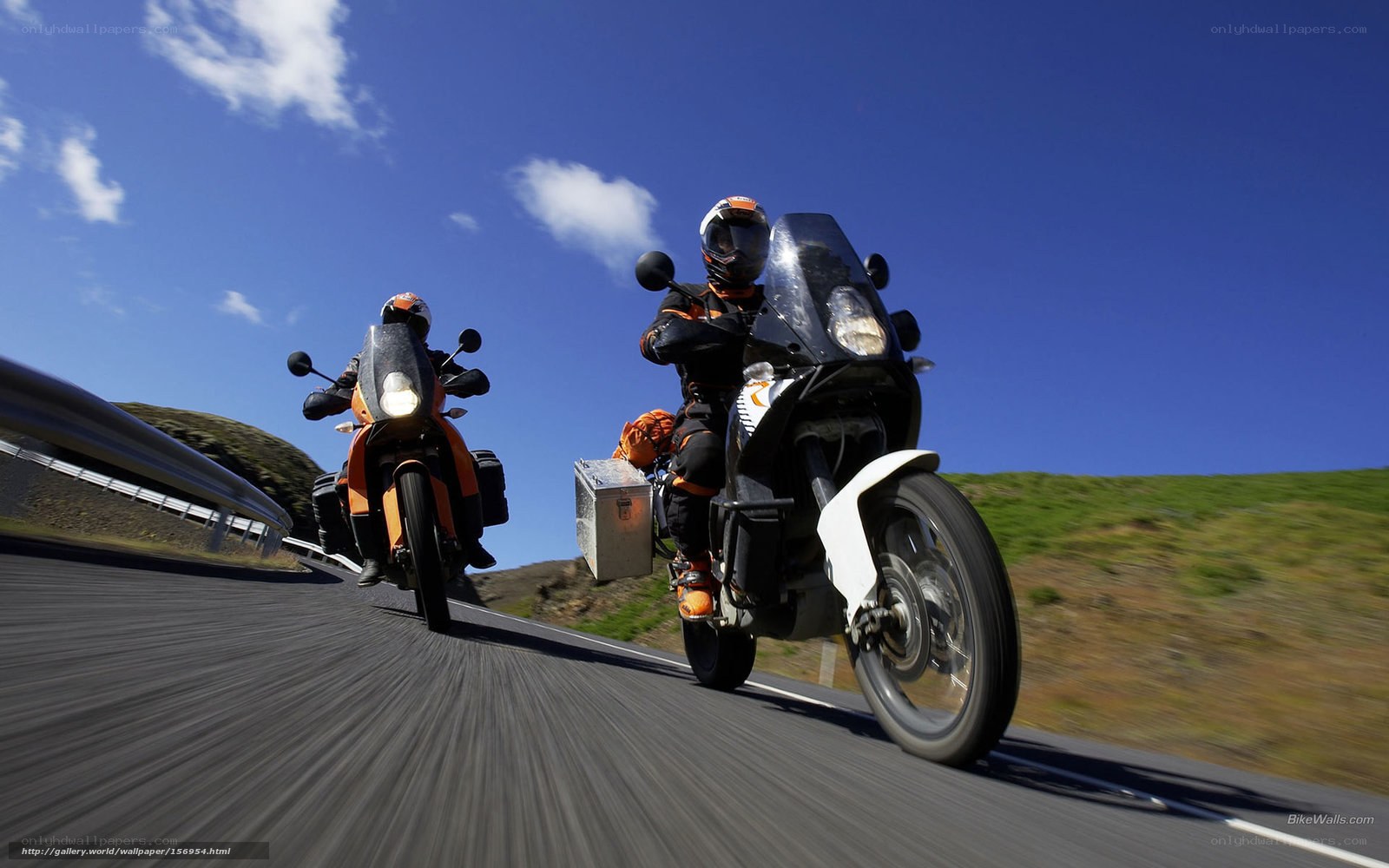 Motorcyclists on a winding road