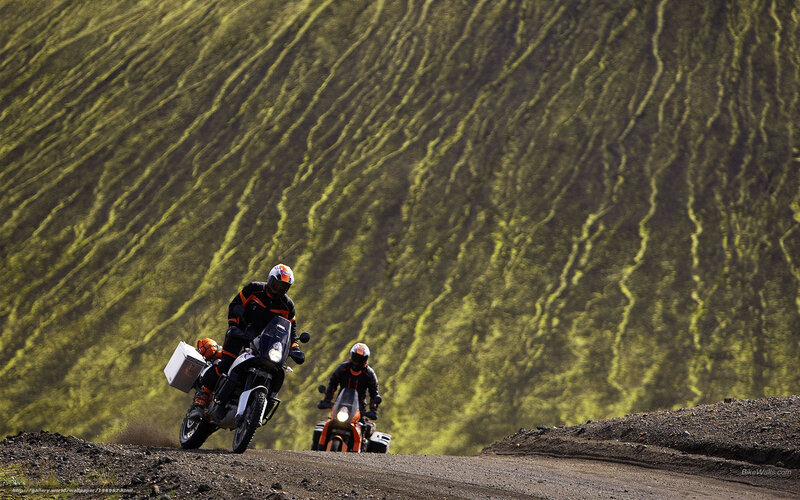 Motorcyclists on Dirt Road