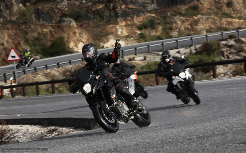 Motorcyclists on Road — Black, Dynamic