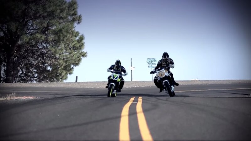 Motorcyclists on Road — Gray, Dramatic