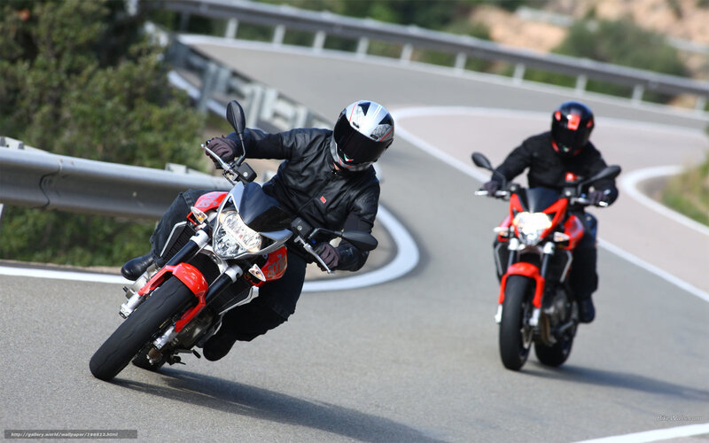 Motorcyclists on Winding Road — Black