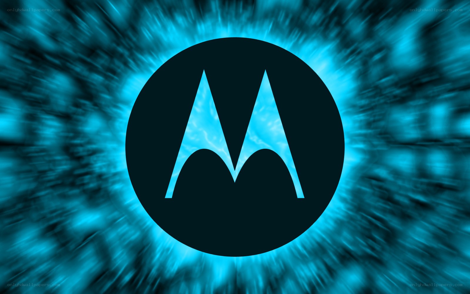 Motorola logo on blue background