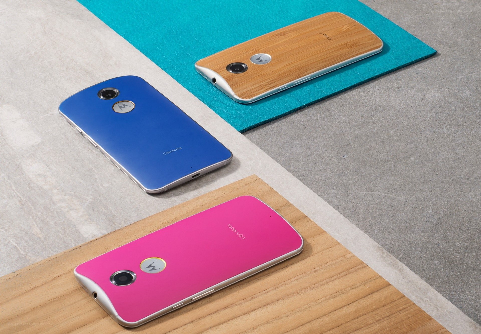 Motorola smartphones on display