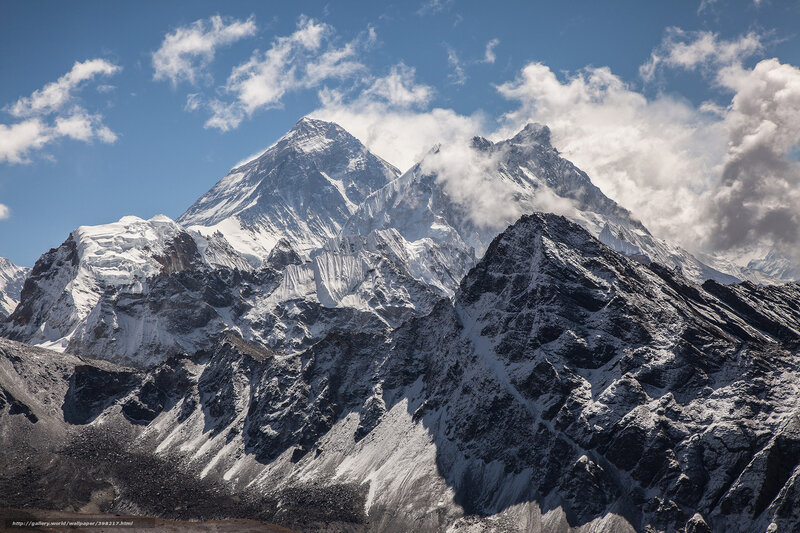 Mount Everest and surrounding peaks
