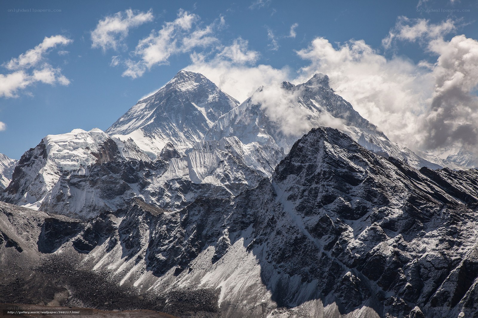 Mount Everest and surrounding peaks