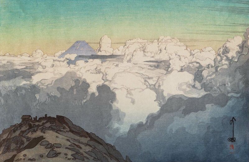 Mount Fuji Above Clouds — Blue