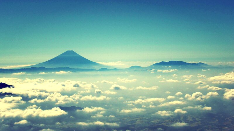 Mount Fuji above the clouds