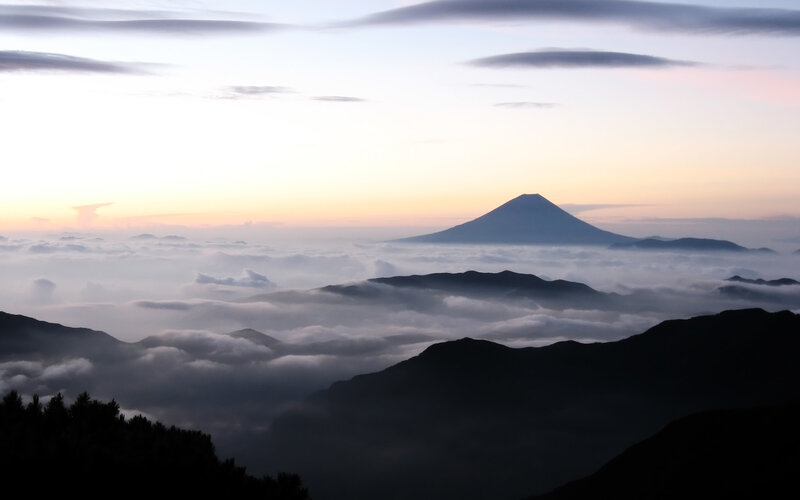 Mount Fuji above the clouds