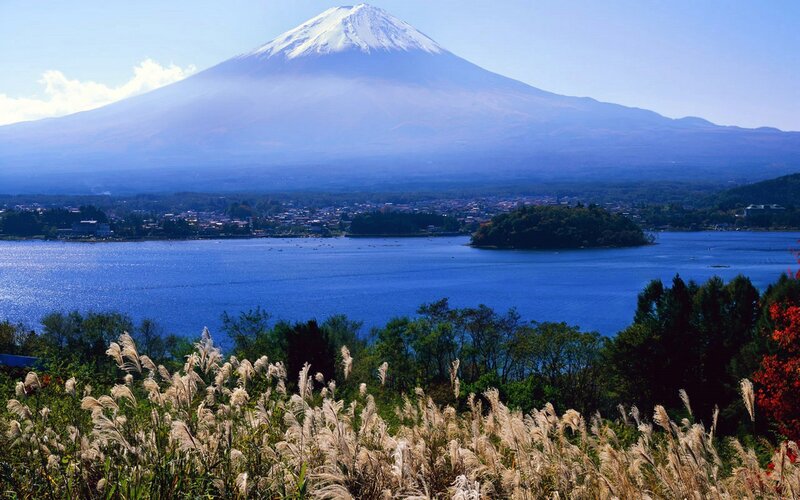 Mount Fuji and Lake Kawaguchi — Blue, Serene