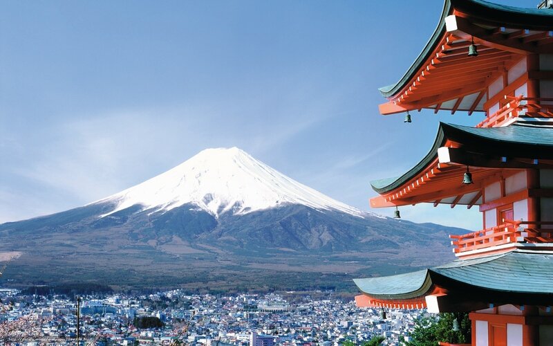 Mount Fuji and Temple