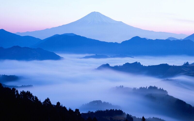 Mount Fuji at Dawn — Blue, Serene