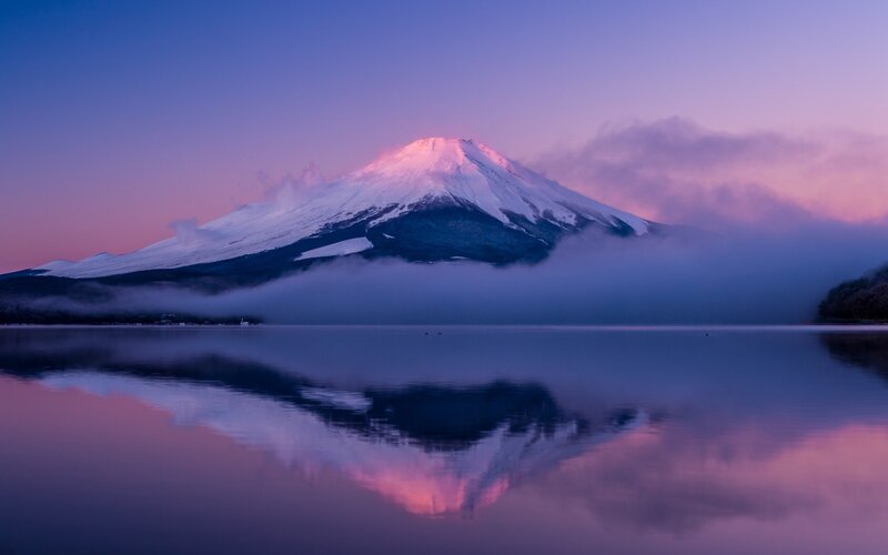 Mount Fuji at Dawn — Purple, Serene, Sunrise