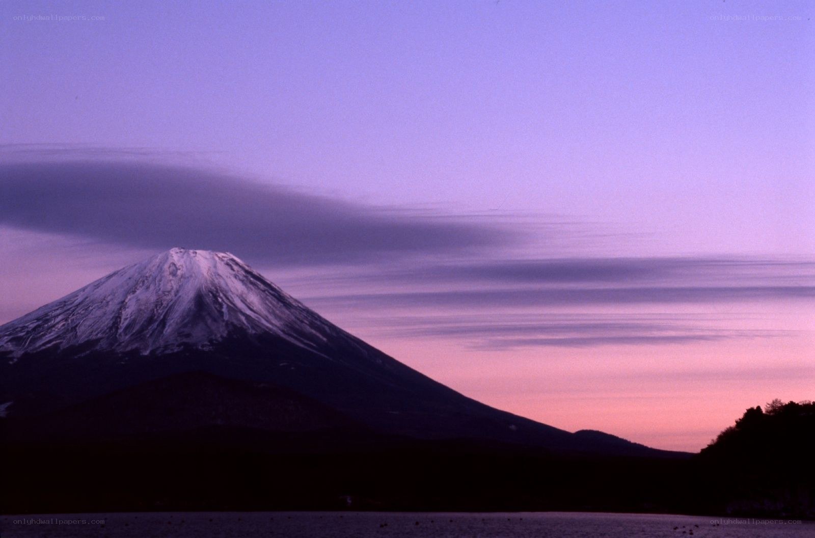 Mount Fuji at dusk