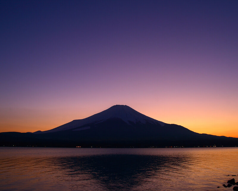 Mount Fuji at dusk