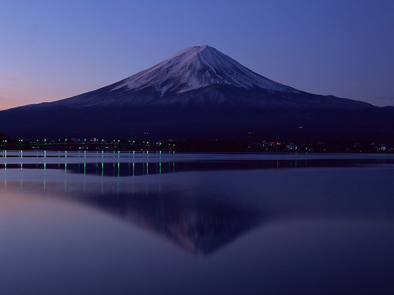 Mount Fuji at Dusk — Blue, Serene, Night