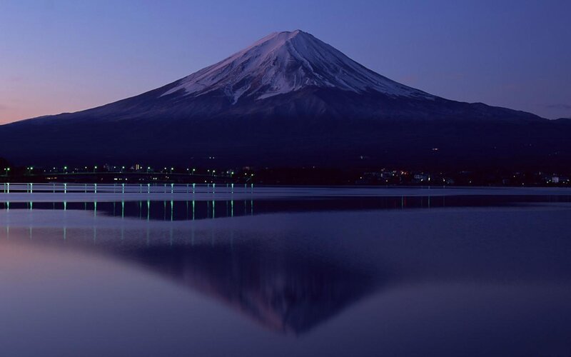 Mount Fuji at Dusk — Blue