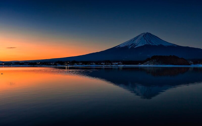 Mount Fuji at Dusk — Orange
