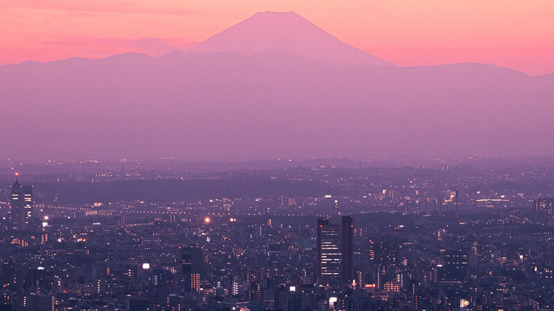 Mount Fuji at Dusk — Pink