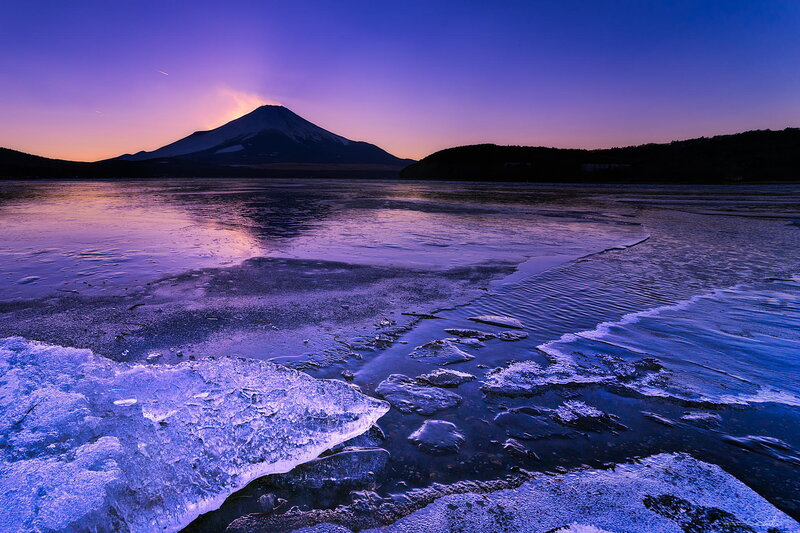 Mount Fuji at Dusk — Purple, Serene