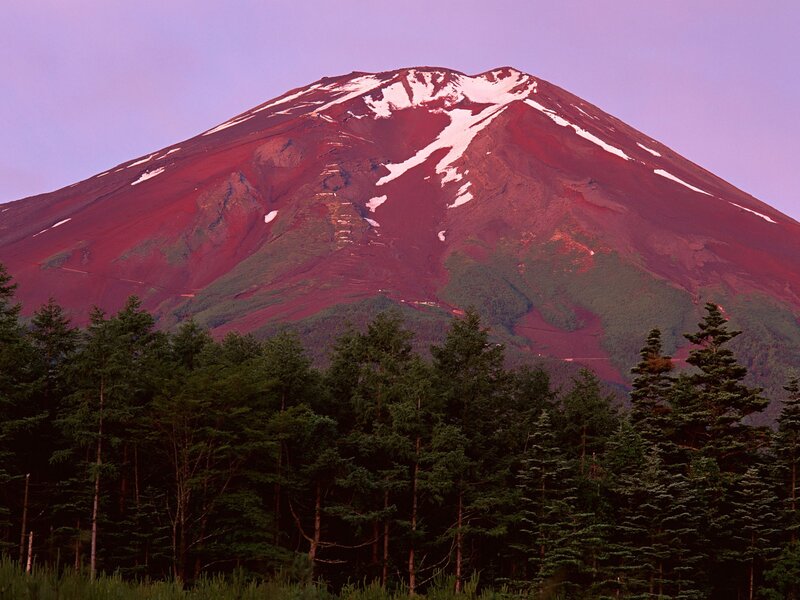 Mount Fuji at Dusk — Red, Dramatic