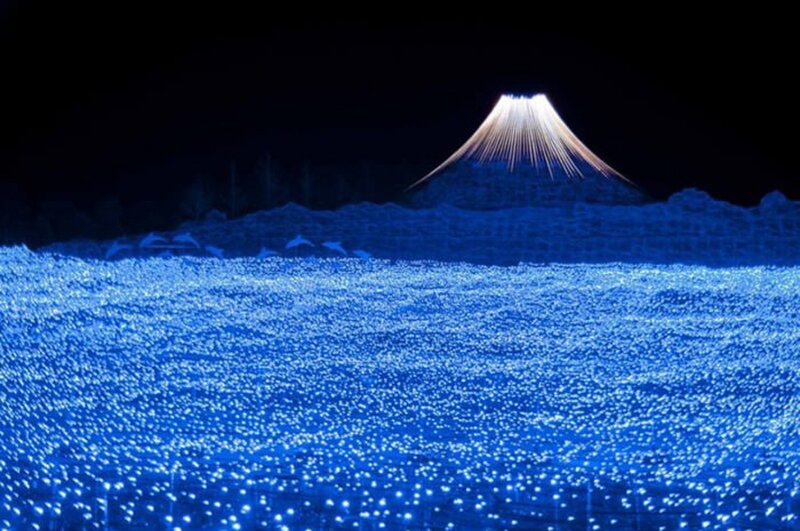 Mount Fuji at Night — Blue, Dramatic