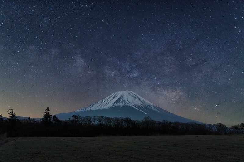 Mount Fuji at Night — Dark Blue