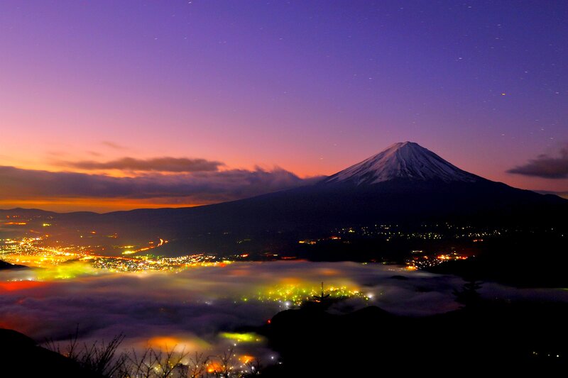 Mount Fuji at Night — Purple
