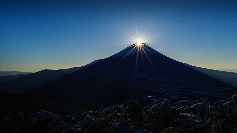 Mount Fuji at Sunrise — Blue, Dramatic
