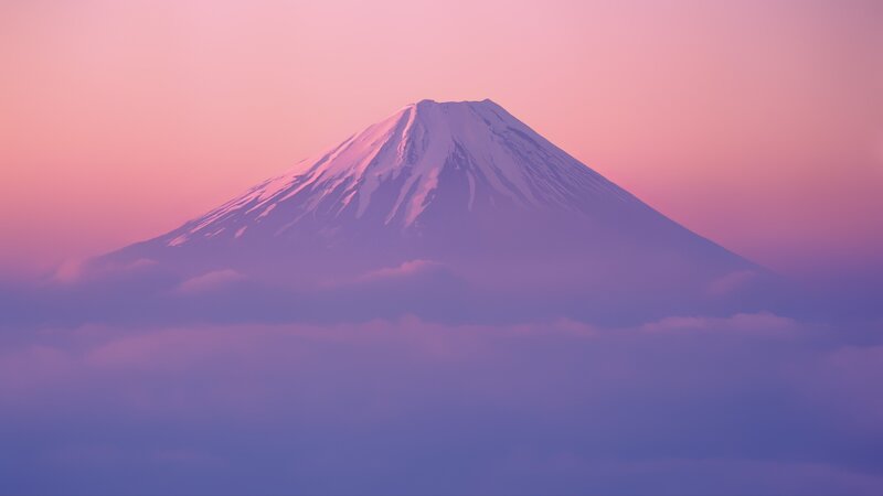 Mount Fuji at Sunrise — Pink, Serene