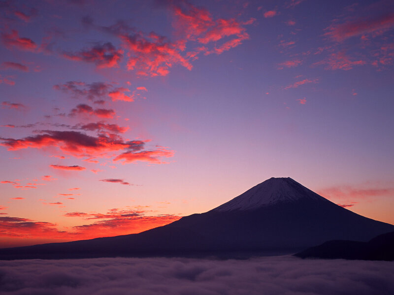 Mount Fuji at Sunrise — Purple