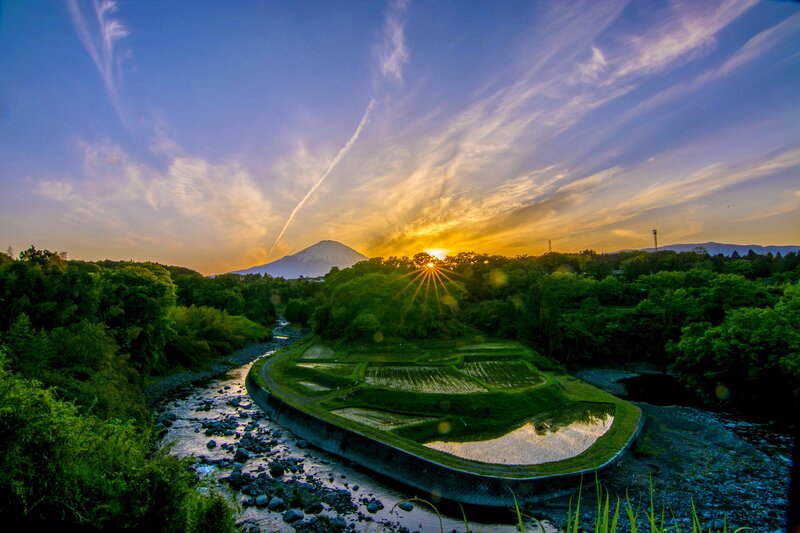 Mount Fuji at Sunset — Blue, Serene, Photograph