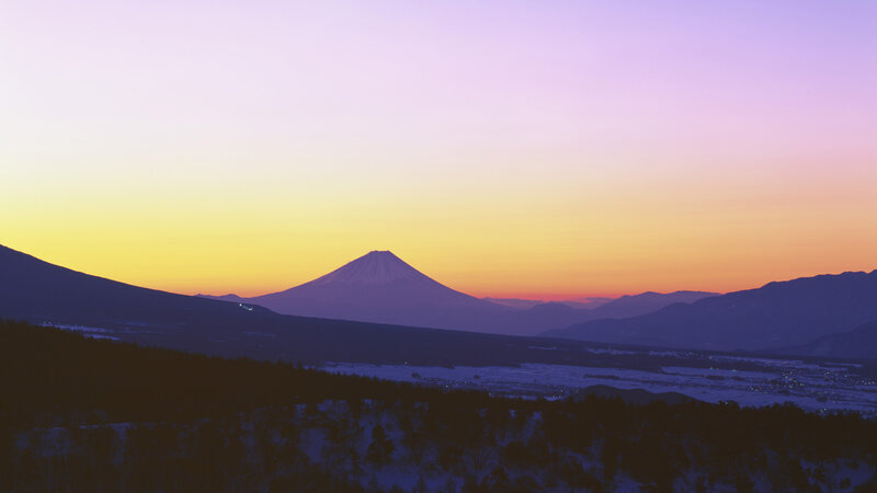 Mount Fuji at Sunset — Purple