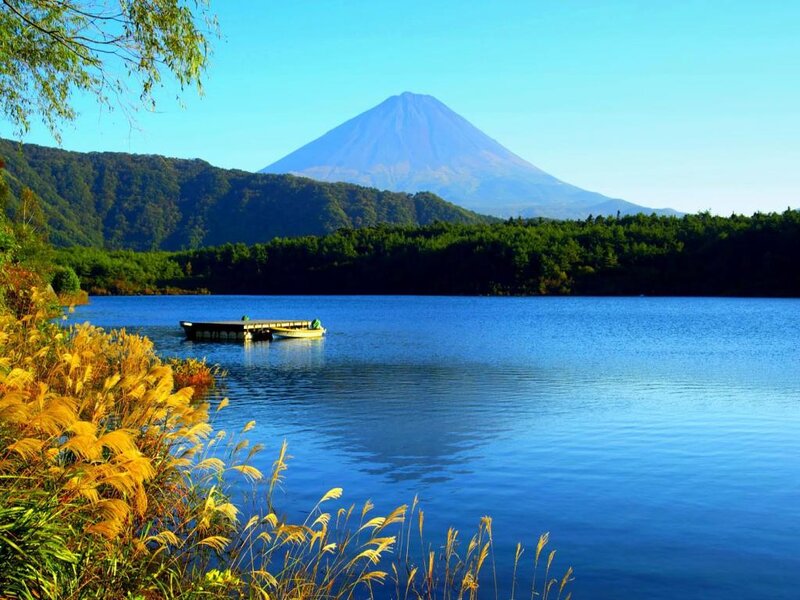 Mount Fuji from a Lake — Blue