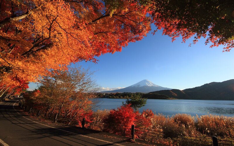 Mount Fuji from a Lake — Red