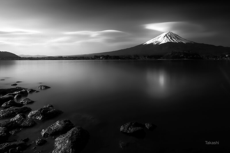 Mount Fuji in Black and White
