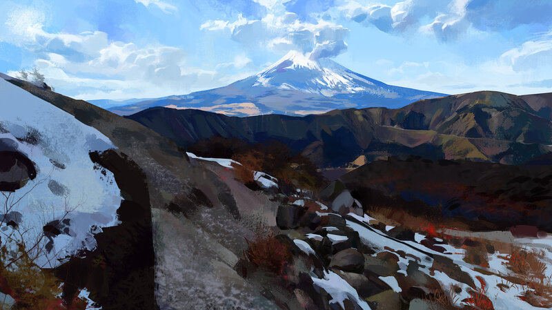 Mount Fuji in Winter — Blue, Serene