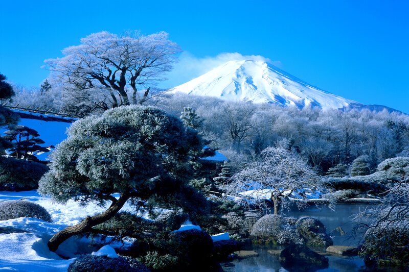 Mount Fuji in Winter — Blue