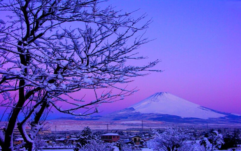 Mount Fuji in Winter — Purple