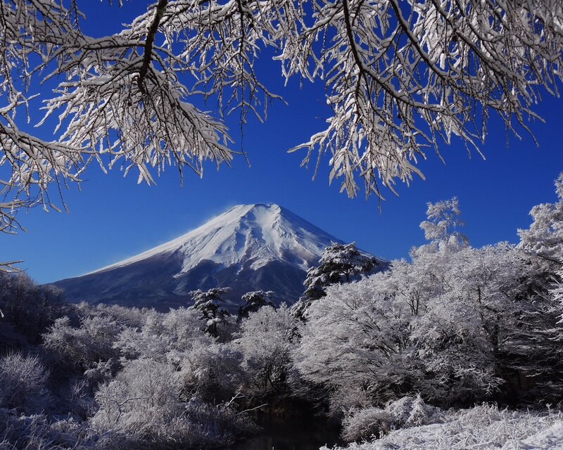 Mount Fuji in Winter — White