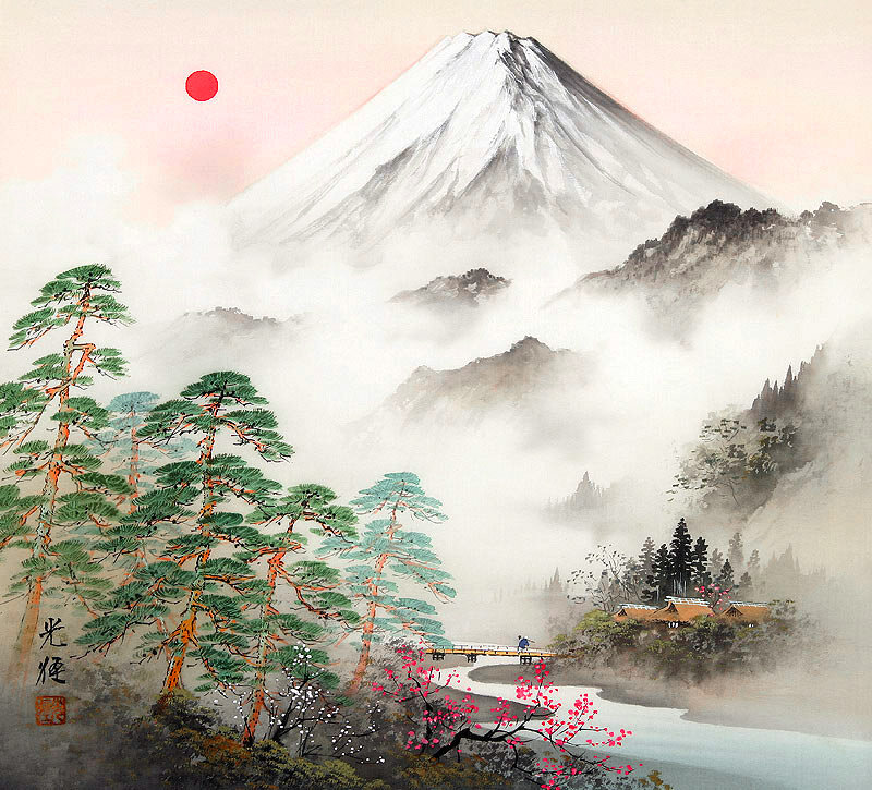 Mount Fuji Landscape — Green, Serene