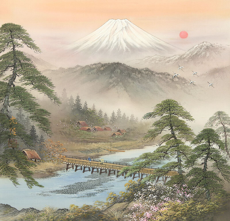 Mount Fuji Landscape — Green