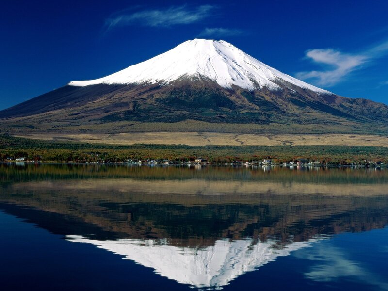 Mount Fuji Reflection — Blue, Serene, Afternoon
