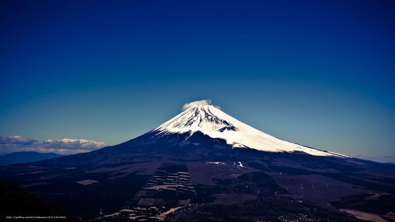 Mount Fuji Snow-capped — Blue, Serene, Morning, Photograph, Snow