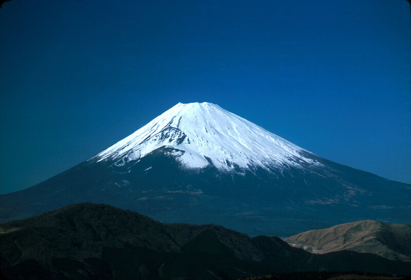 Mount Fuji Snow-capped — Blue, Serene