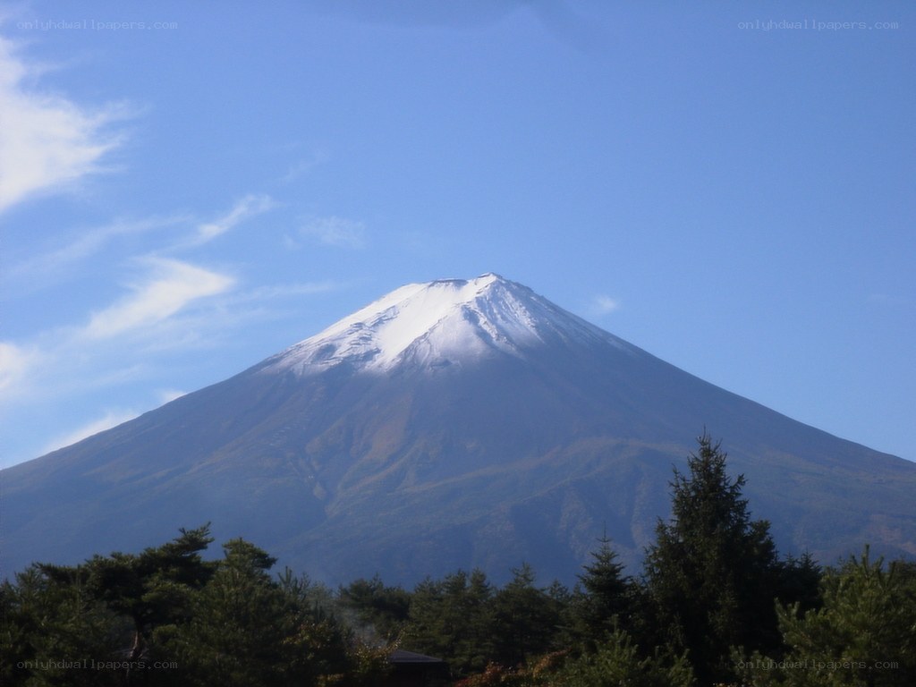 Mount Fuji snow-capped peak