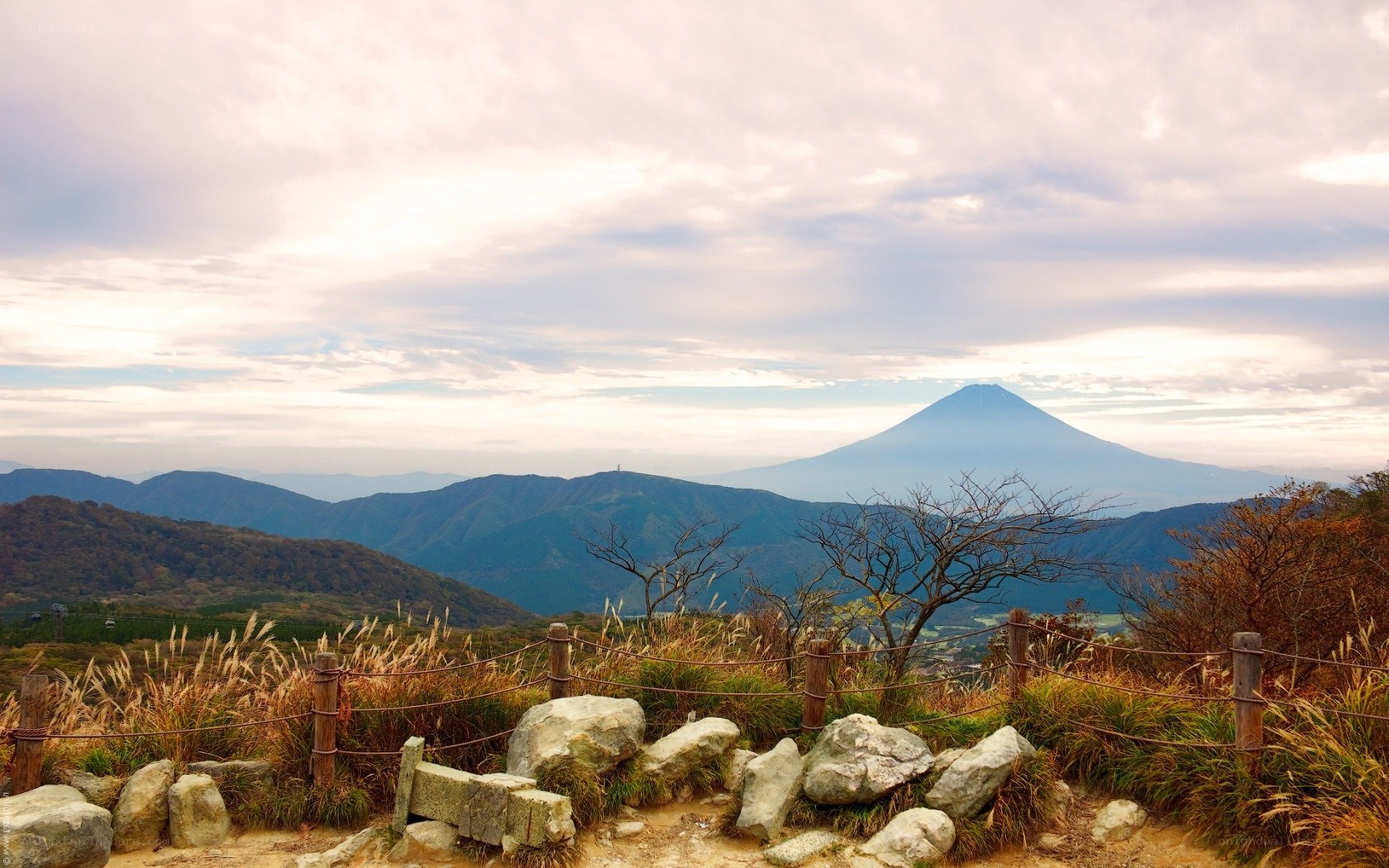 Mount Fuji view from a mountain