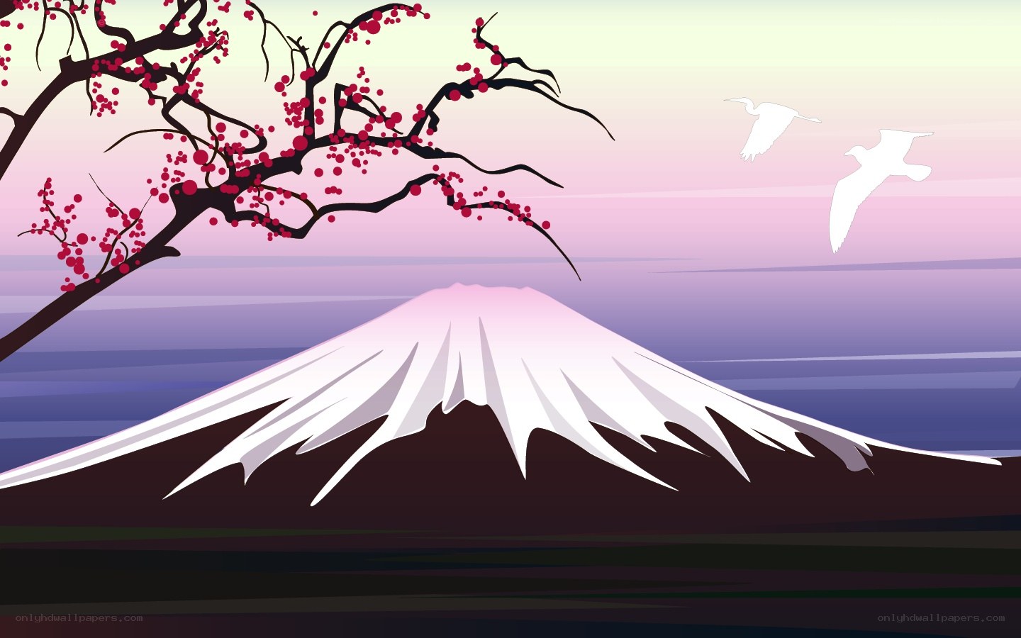 Mount Fuji with cherry blossoms