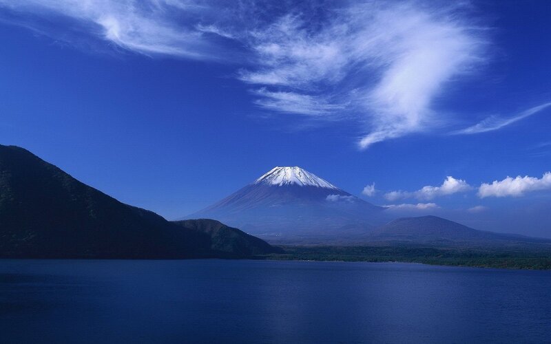 Mount Fuji with lake view