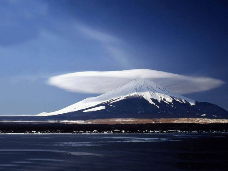 Mount Fuji with Lenticular Cloud — Blue