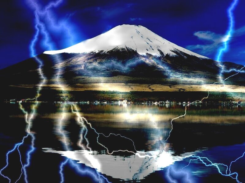 Mount Fuji with Lightning
